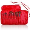 SHANY Professional 12 Piece Cosmetic Brush Set with Pouch, Red, Item# BLO17104