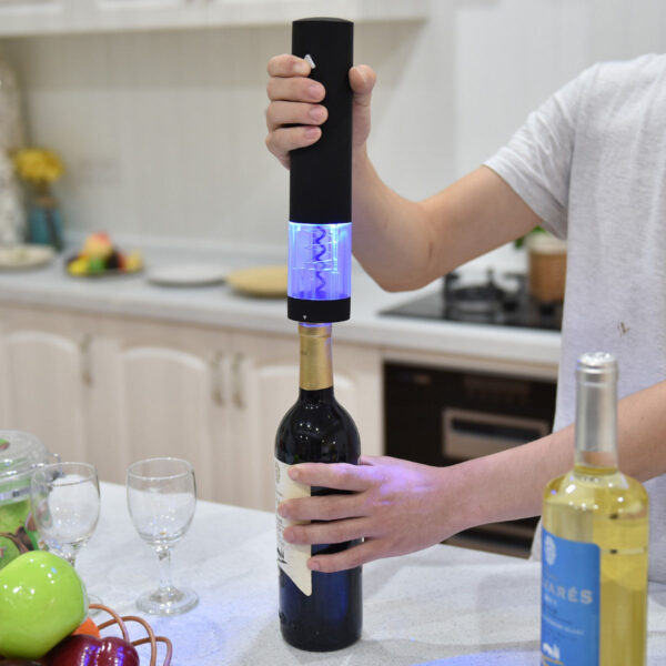 Gymax Electric Wine Opener Cordless Bottle Corkscrew Opener with Foil Cutter LED light, Item# BLO12169