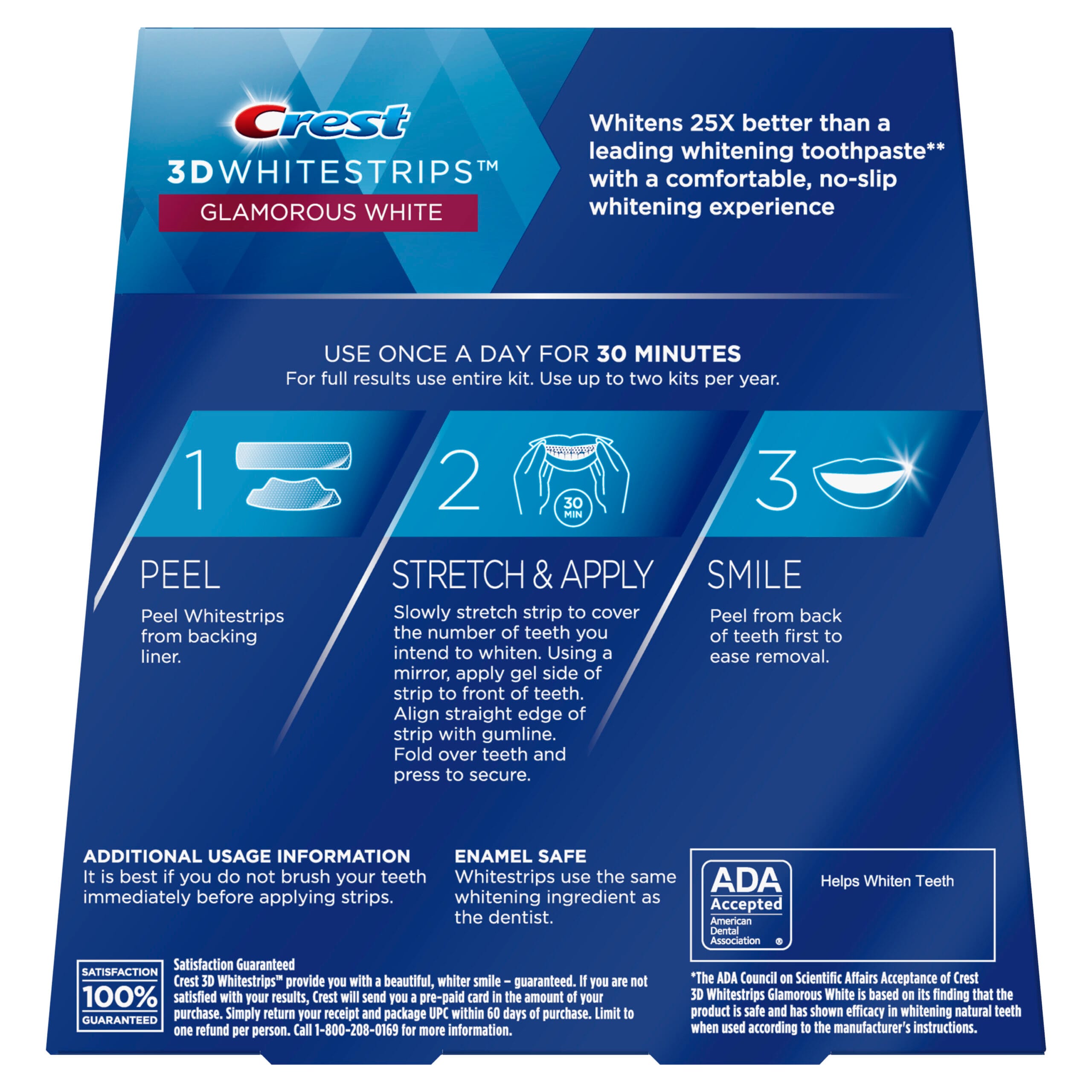 Crest 3D Whitestrips Glamorous White Teeth Whitening Kit, 14 Treatment, Item# BLO12752