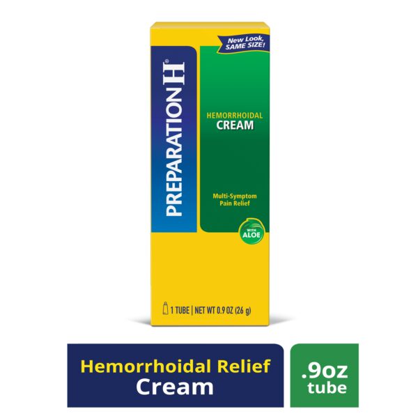 Preparation H Hemorrhoid Symptom Treatment Cream, Maximum Strength Pain Relief with Aloe, Tube (0.9 Ounce), Item# BLO12297