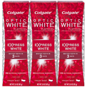 Colgate Optic White Platinum Express White Whitening Toothpaste - 3 ounce (3 pack), Item# BLO12768