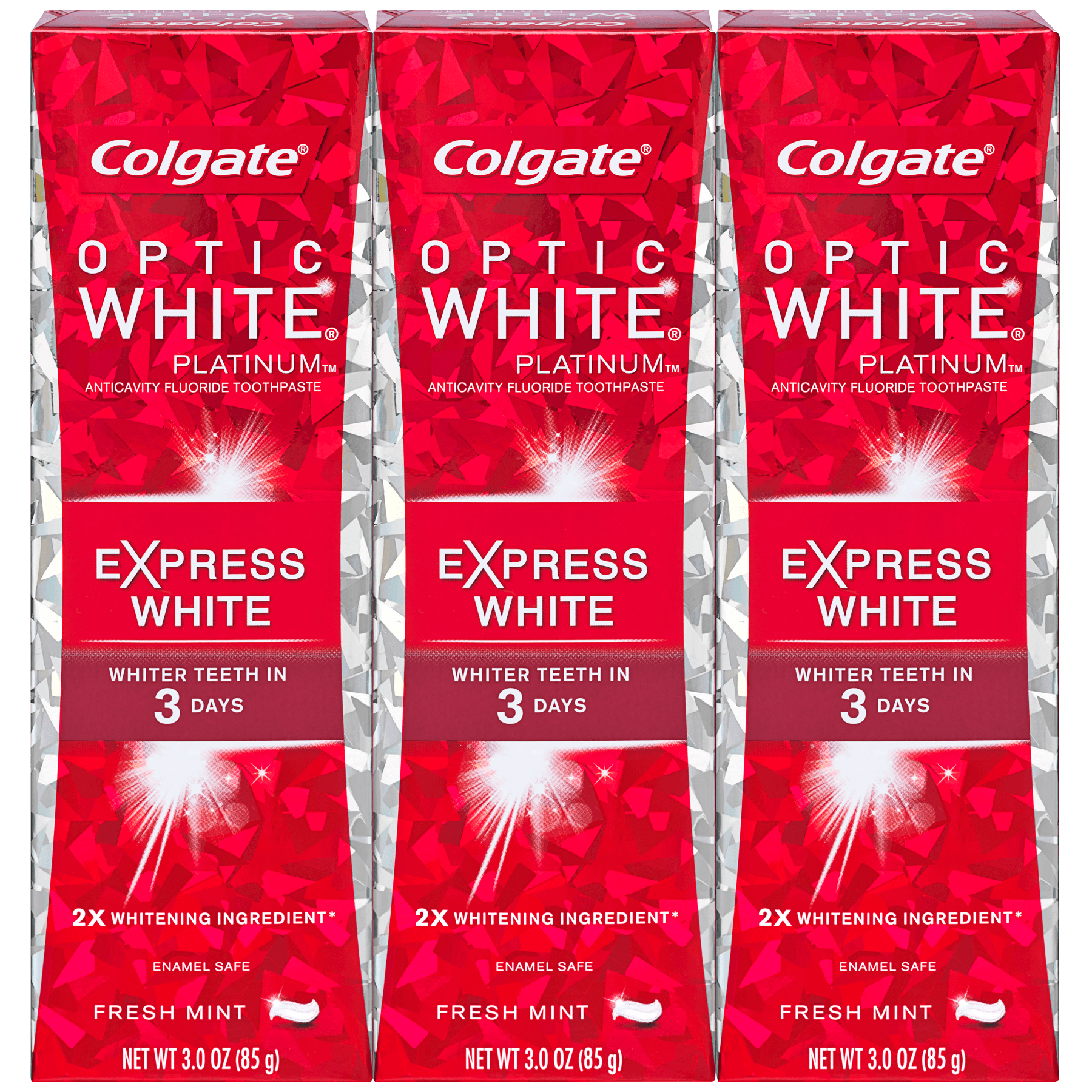 Colgate Optic White Platinum Express White Whitening Toothpaste - 3 ounce (3 pack), Item# BLO12768