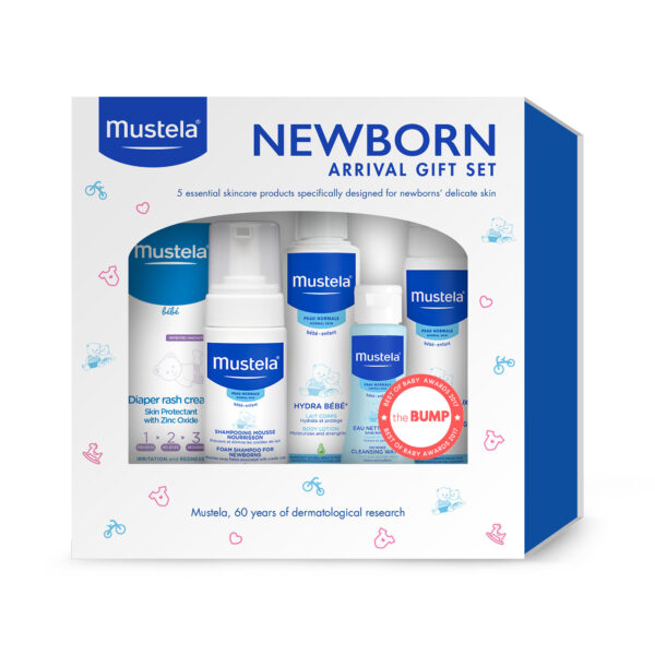 Mustela Newborn Arrival Gift Set, Baby Bath & Skin Care with Natural Avocado Perseose, 5 Items, Item#  BLO12571