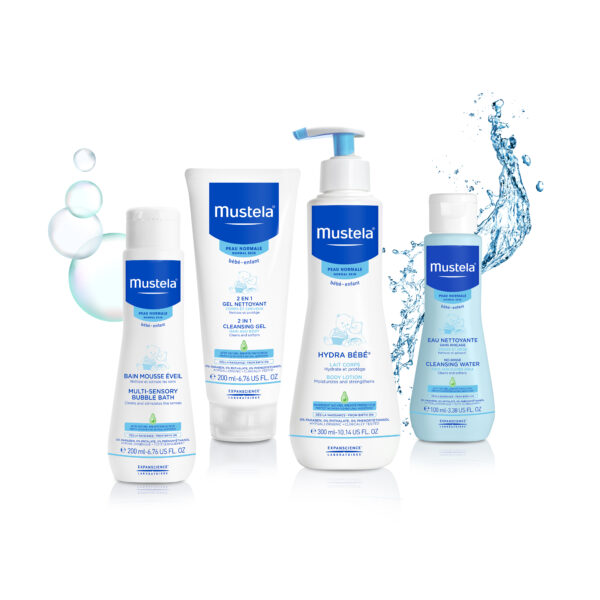 Mustela Baby Bathtime Essentials Gift Set, Natural Baby Skin Care, 4 Items, Item#  BLO12574