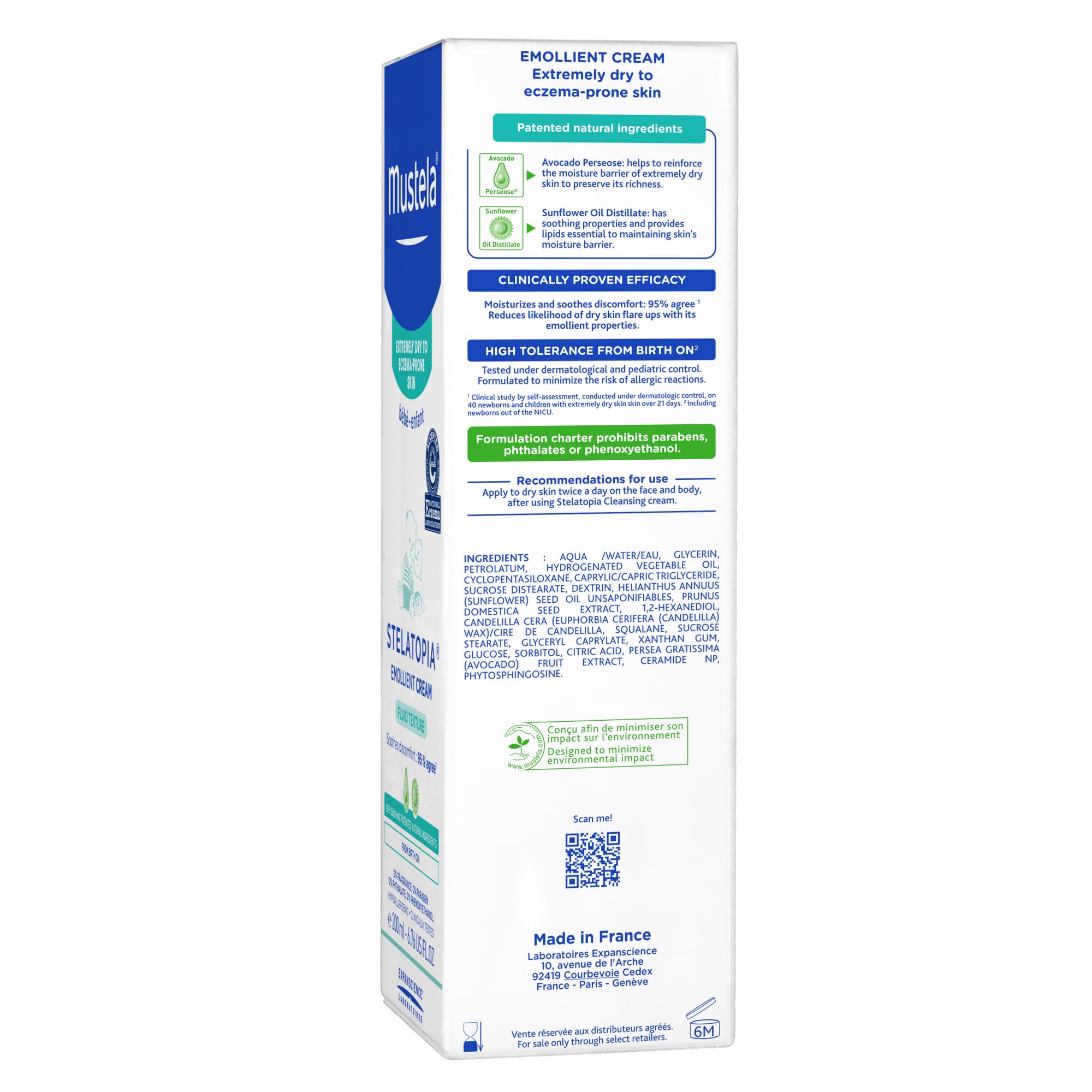 Mustela Stelatopia Baby Emollient Cream, Fragrance-Free Baby Lotion for Eczema-Prone Skin, 6.7 Oz, Item#  BLO12587