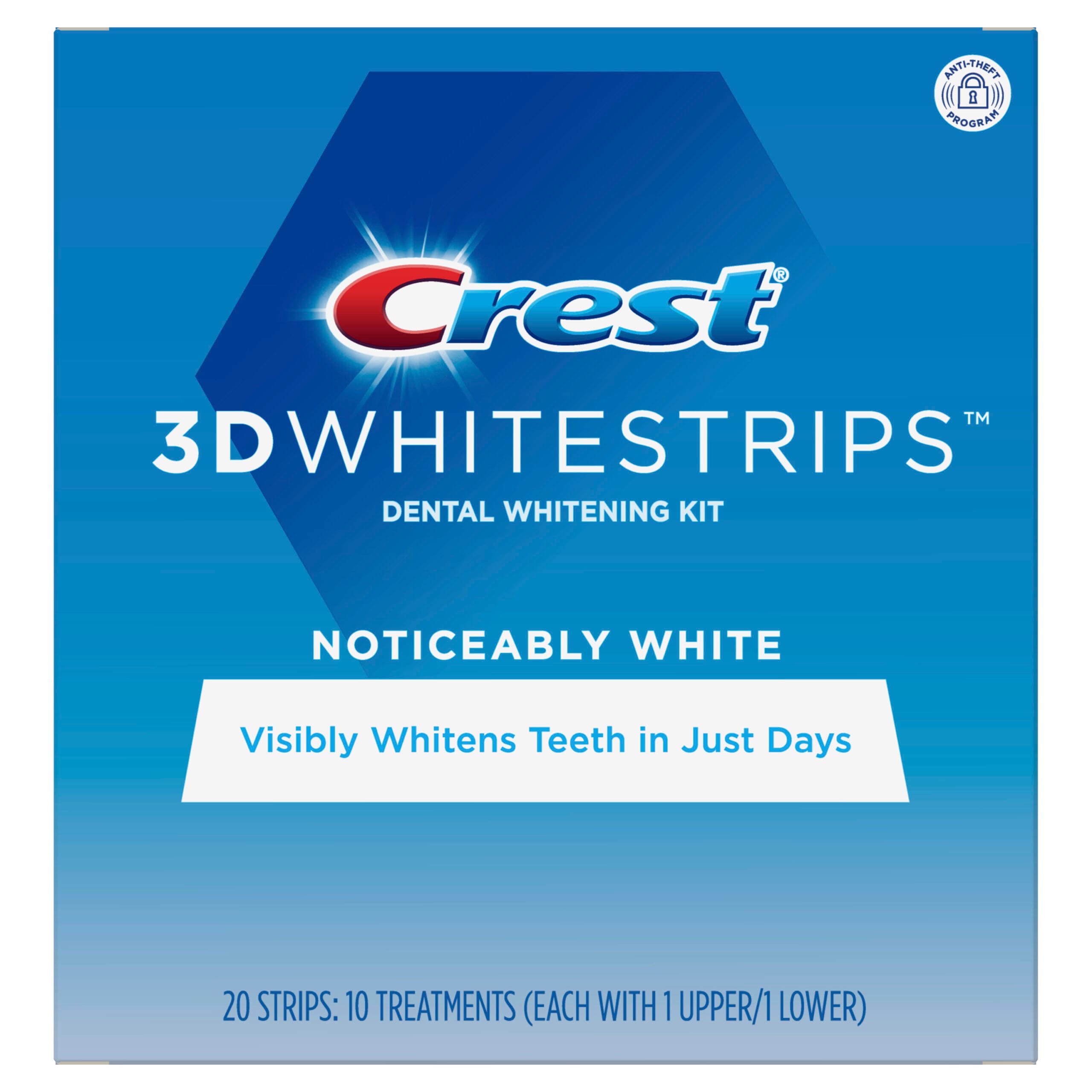 Crest 3D Whitestrips Noticeably White Teeth Whitening Kit, 10 Treatments, Item# BLO12754